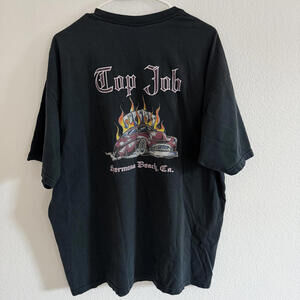 Vintage West Coast Chopper Car Flames Hermosa Beach California Tee Shirt Size XL